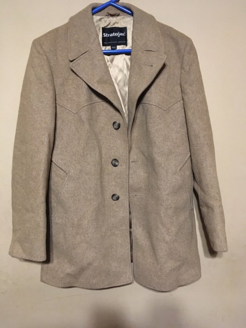 STRATOJAC WINER MANUFACTURING COMPANY MEN'S TAN WOOL JACKET SIZE 40